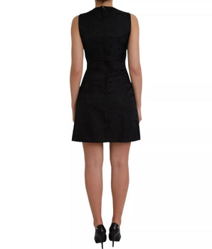 Dolce &amp; Gabbana Black Sleeveless Bodycon A-line Mini Dress