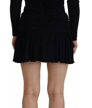 Dsquared² Black Viscose Long Sleeves Cut Out Mini Dress