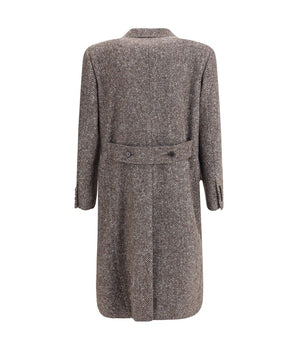 Dolce &amp; Gabbana Gray Fleece Wool Coat