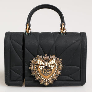 Dolce & Gabbana Black Silicone Devotion Heart Cover Hand Bag Airpod Case