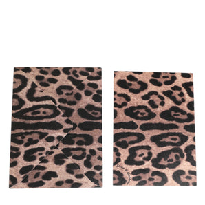 Dolce & Gabbana Multicolor Leopard Print Envelope Paper Post Card Holder