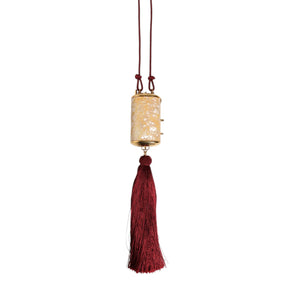 Dolce & Gabbana White Resin Gold Metal Crossbody Mini Purse Tassel Bag