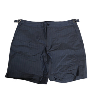 Dolce & Gabbana Navy Blue Polyester Pinstripe Men Shorts Swimwear