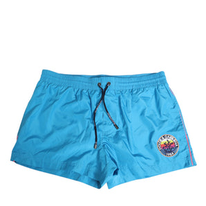Dolce & Gabbana Blue Polyester Beachwear Men Shorts Swimwear
