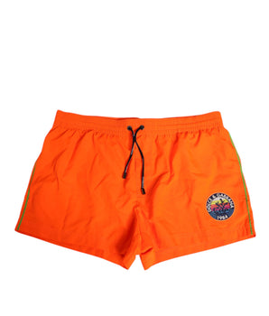 Dolce &amp; Gabbana Orange Polyester Beachwear Men Shorts Swimwear