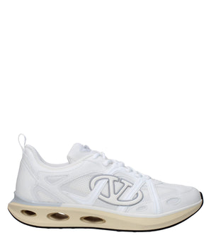Valentino Garavani White Fabric Athletic Sneakers