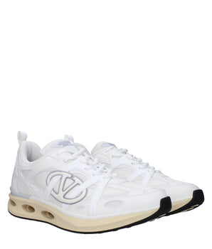 Valentino Garavani White Fabric Athletic Sneakers