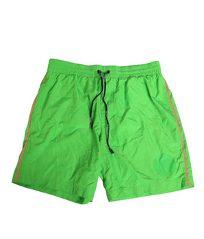 Dolce &amp; Gabbana Green Nylon Drawstring Men Shorts Swimwear