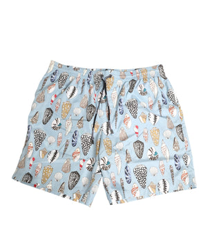 Dolce &amp; Gabbana Blue Seashell Print Nylon Men Shorts Swimwear