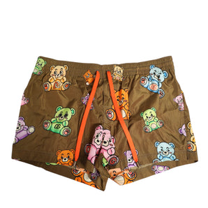 Dolce & Gabbana Brown Multicolor Teddy Bear Men Shorts Swimwear