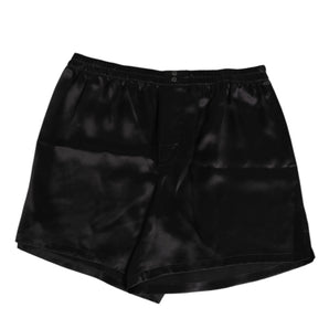 Dolce & Gabbana Black Silk Satin Elastic Men Boxer Short Swimwear