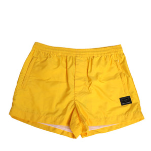 Dolce & Gabbana Yellow Nylon Logo Plaque Boxer Shorts Swimwear