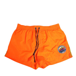 Dolce & Gabbana Orange Polyester Beachwear Men Shorts Swimwear
