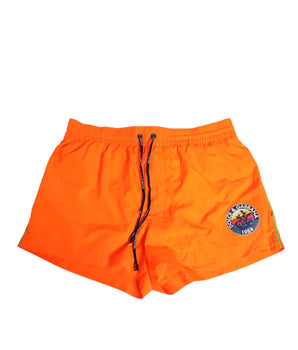 Dolce &amp; Gabbana Orange Polyester Beachwear Men Shorts Swimwear