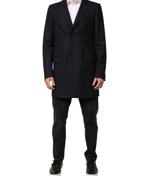Dolce &amp; Gabbana Dark Blue Wool Men Jacket Coat Blazer Suit