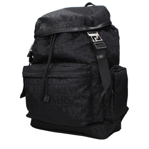 Versace Black Fabric Backpacks