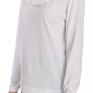 Dolce & Gabbana White Cotton Longsleeve Collared Blouse