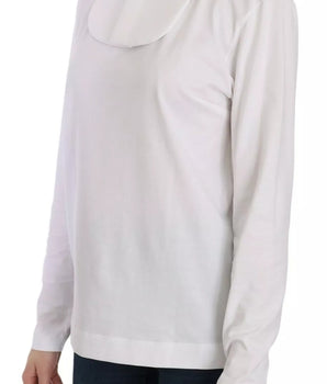 Dolce &amp; Gabbana White Cotton Longsleeve Collared Blouse