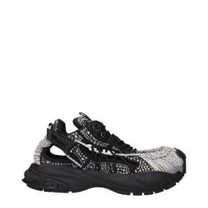 Versace Black Fabric Chunky Sneakers