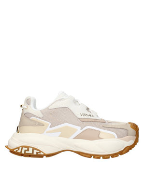 Versace Beige Fabric Chunky Sneakers