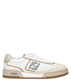 Fendi White Leather Low Top Sneakers