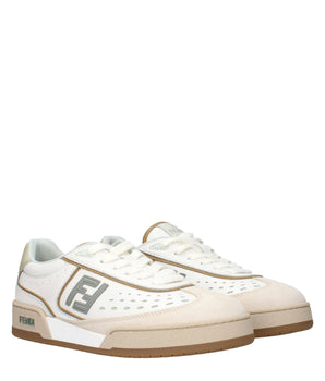 Fendi White Leather Low Top Sneakers