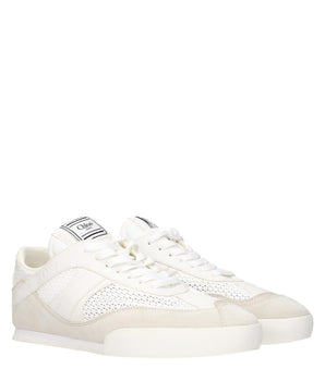 Chloé White Fabric Low Top Sneakers