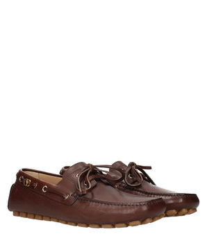 Valentino Garavani Brown Leather Slip-On Loafers