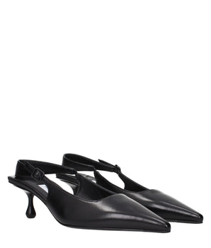 Jimmy Choo Black Leather Flat Sandals