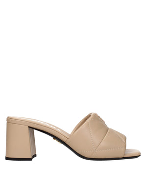 Prada Beige Leather Slippers