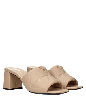 Prada Beige Leather Slippers