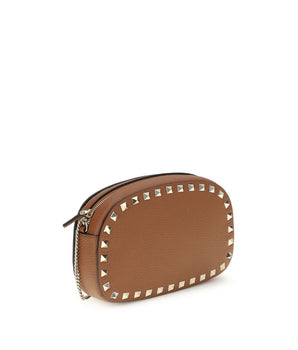 Valentino Garavani Brown Calf Leather Bos Taurus Shoulder Bag