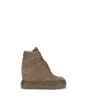 Casadei Beige Calf Leather Bos Taurus Sneakers