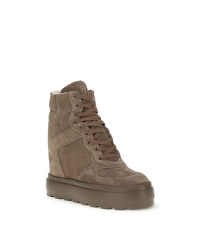 Casadei Beige Calf Leather Bos Taurus Sneakers