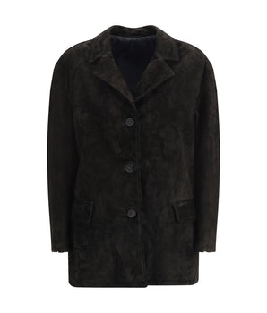 Salvatore Santoro Black Calf Leather Bos Taurus Coat