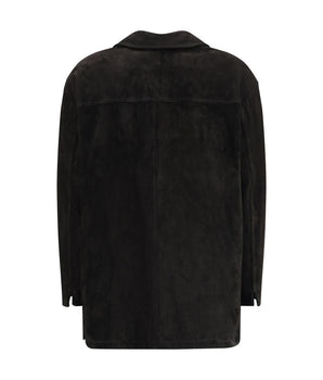 Salvatore Santoro Black Calf Leather Bos Taurus Coat