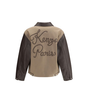 Kenzo Wool and College Leather Jacket