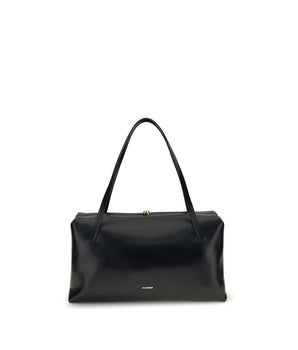 Jil Sander Black Calf Leather Bos Taurus Shoulder Bag