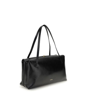 Jil Sander Black Calf Leather Bos Taurus Shoulder Bag