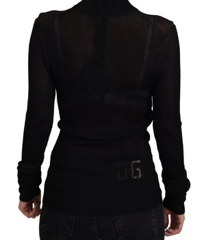 Dolce &amp; Gabbana Black Turtleneck Slim Fit Pullover Sweater