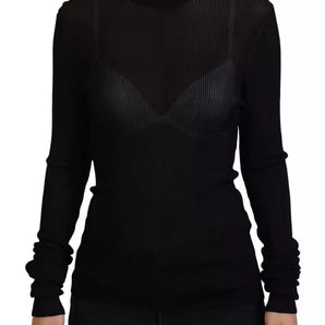 Dolce & Gabbana Black Turtleneck Slim Fit Pullover Sweater