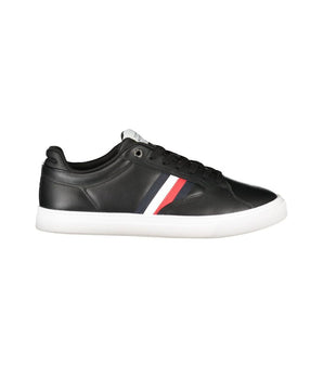 Tommy Hilfiger Black Leather Men Sneaker