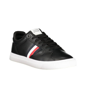 Tommy Hilfiger Black Leather Men Sneaker