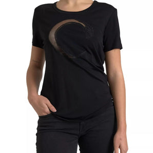 Roberto Cavalli Black Viscose Round Neck CLASS T-shirt