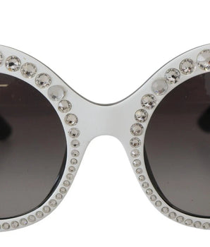 Dolce &amp; Gabbana DG4325BM White Black Acetate Crystal Shades Sunglasses