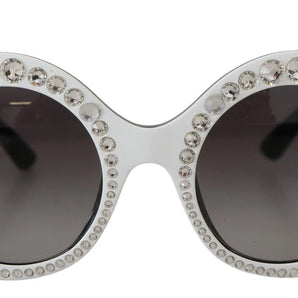 Dolce & Gabbana DG4325BM White Black Acetate Crystal Shades Sunglasses