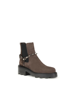 Valentino Garavani Brown Calf Leather Bos Taurus Chelsea Boots