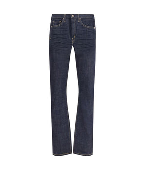Tom Ford Blue Cotton Straight-Leg Jeans