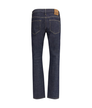 Tom Ford Blue Cotton Straight-Leg Jeans