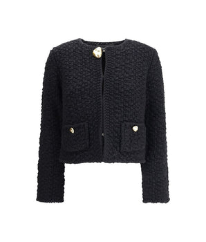Fabiana Filippi Black Fleece Wool Coat